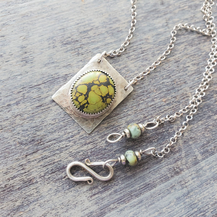 silver Smith pendant, Turquoise stone bezel set in sterling silver, handcrafted jewelry, Canadian Jewellery designer