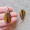 Tiger's Eye gemstone earrings on sterling silver ear wires