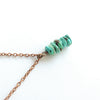 Natural Turquoise chips stacked pendant with 18" cable chain