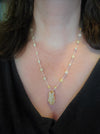 Hand knotted silk necklace featuring yellow opal nugget